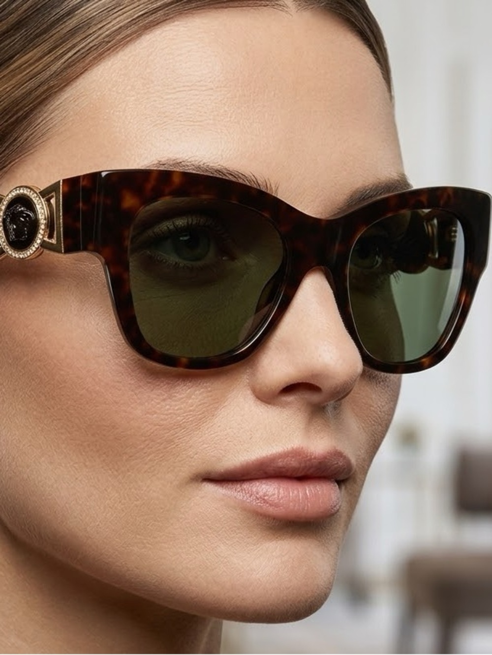 Authentic Versace VE 4415-U 108/3 Dark Havana Tortoise Sunglasses Medusa 52mm